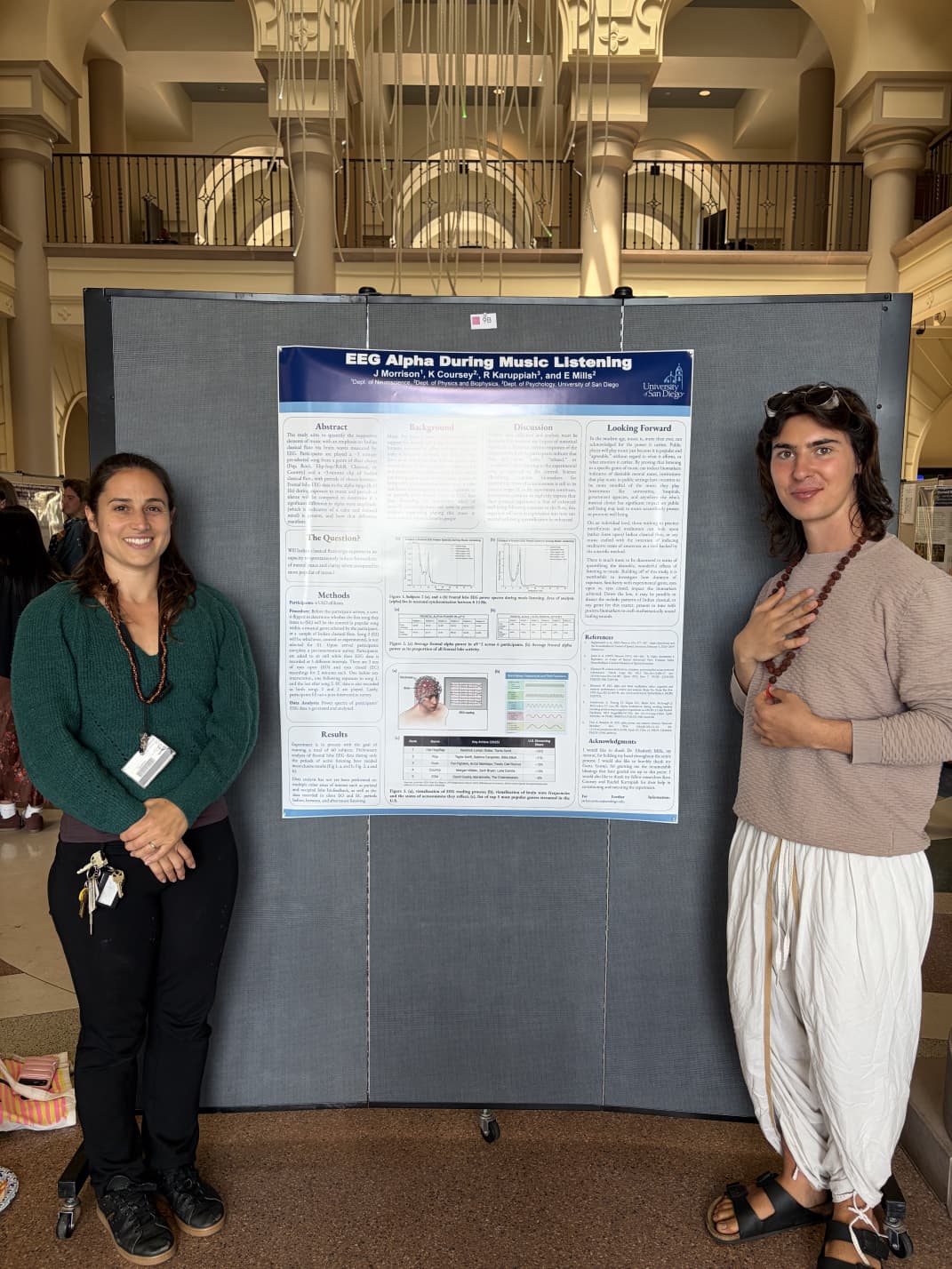 Jack Morrison and a colleague beside their EEG research poster